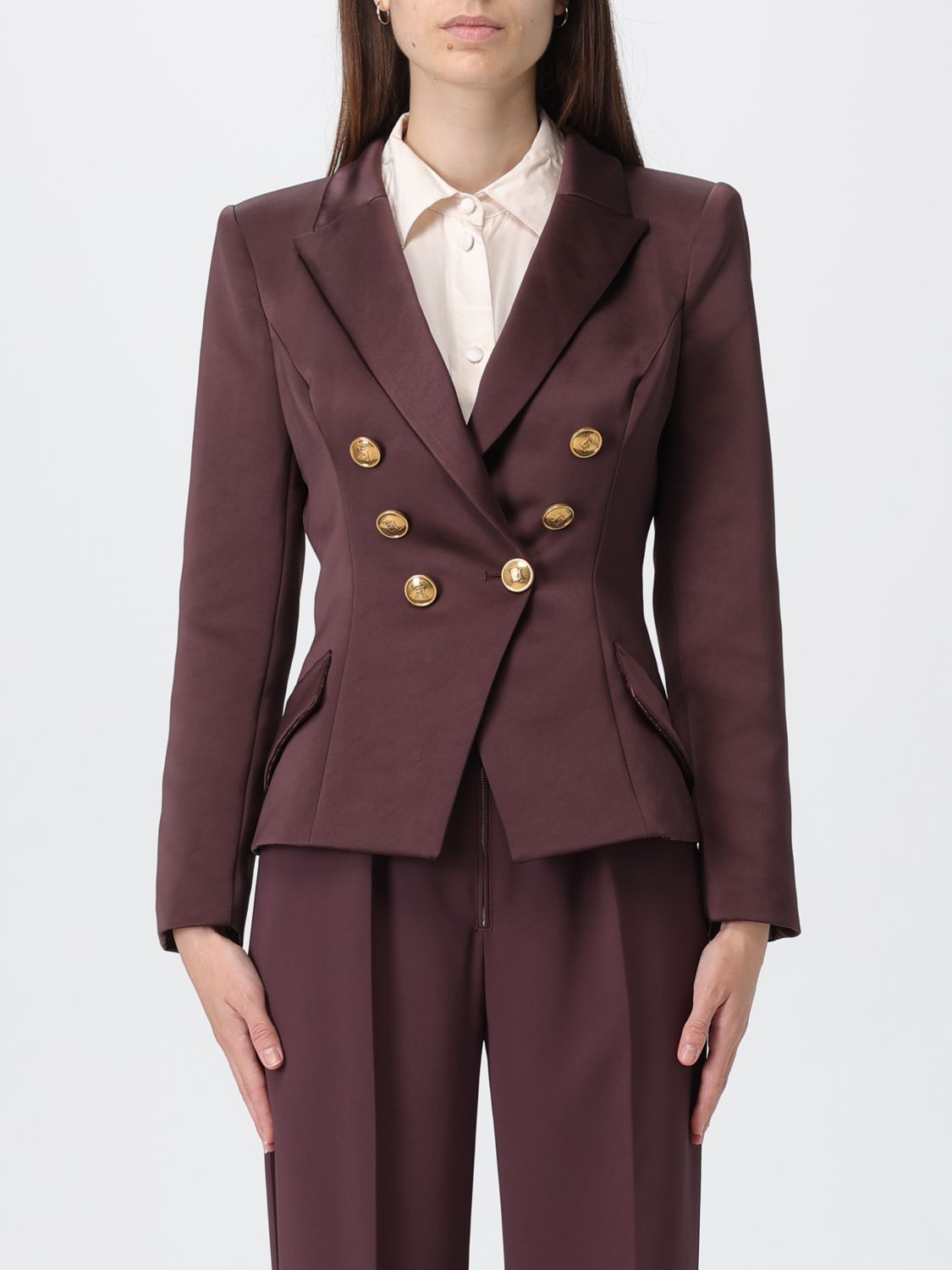 Elisabetta Franchi Blazer Woman Color Wine In Burgundy