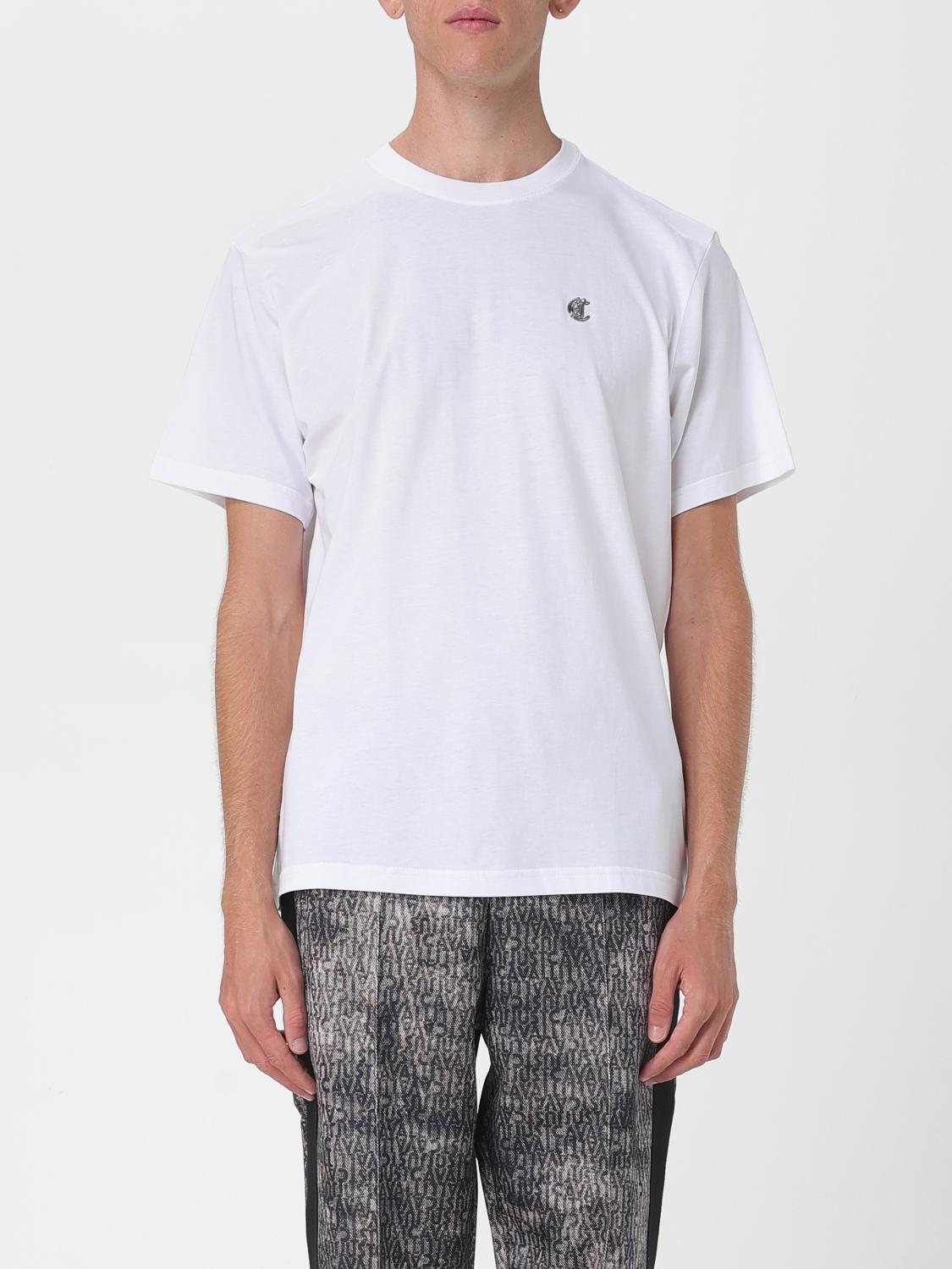 Just Cavalli Man T-shirt White Size 3xl Cotton In White
