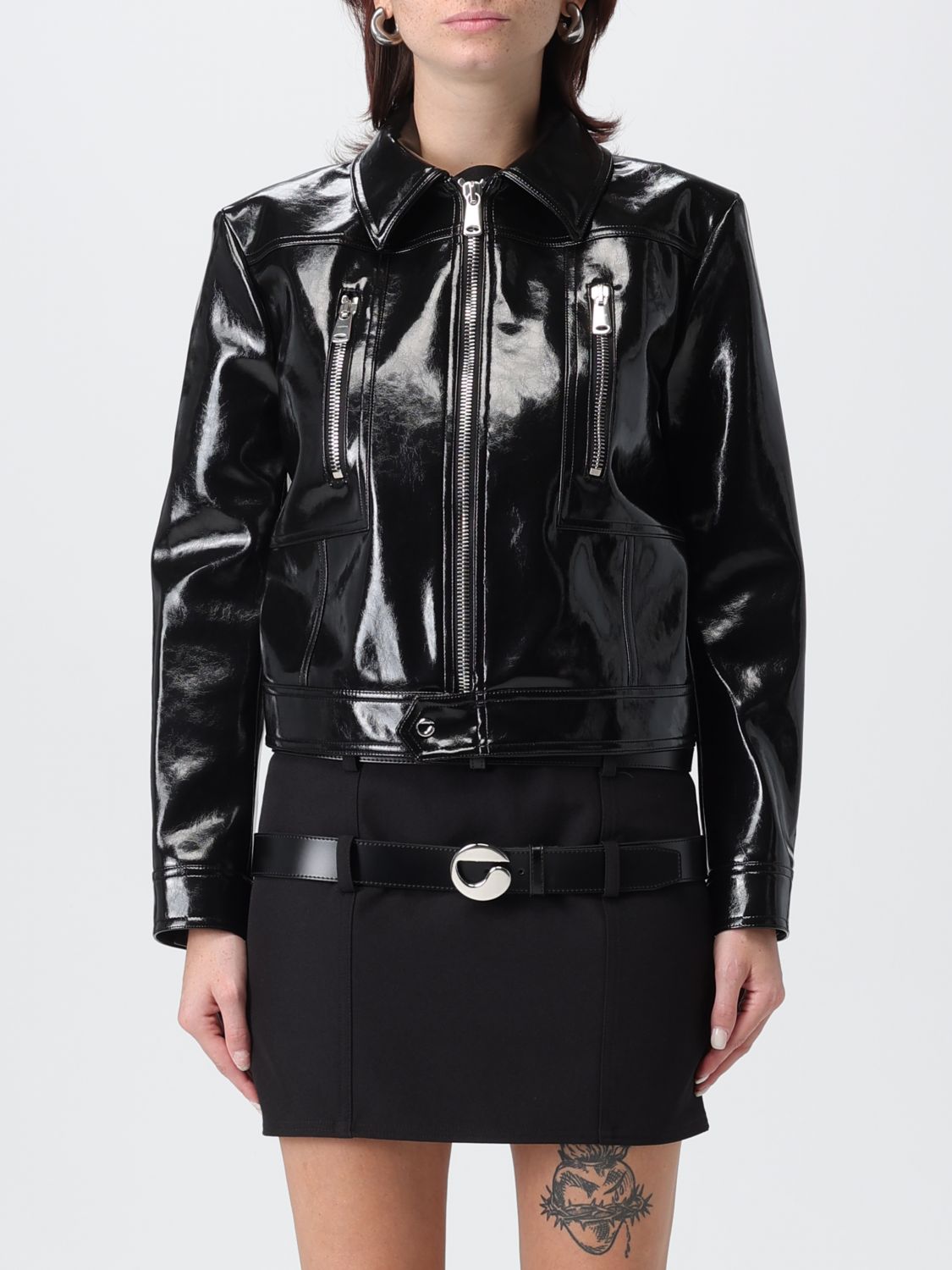 Coperni Organic Polyurethane Jacket Featuring Shiny Finish In Black