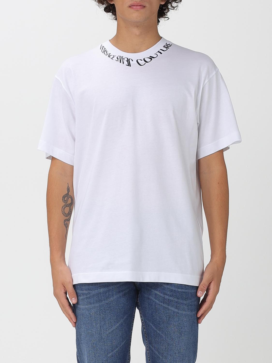 VERSACE JEANS COUTURE T-Shirt Men color White　VERSACE JEANS COUTURE Tシャツ メンズ カラー ホワイト VERSACE