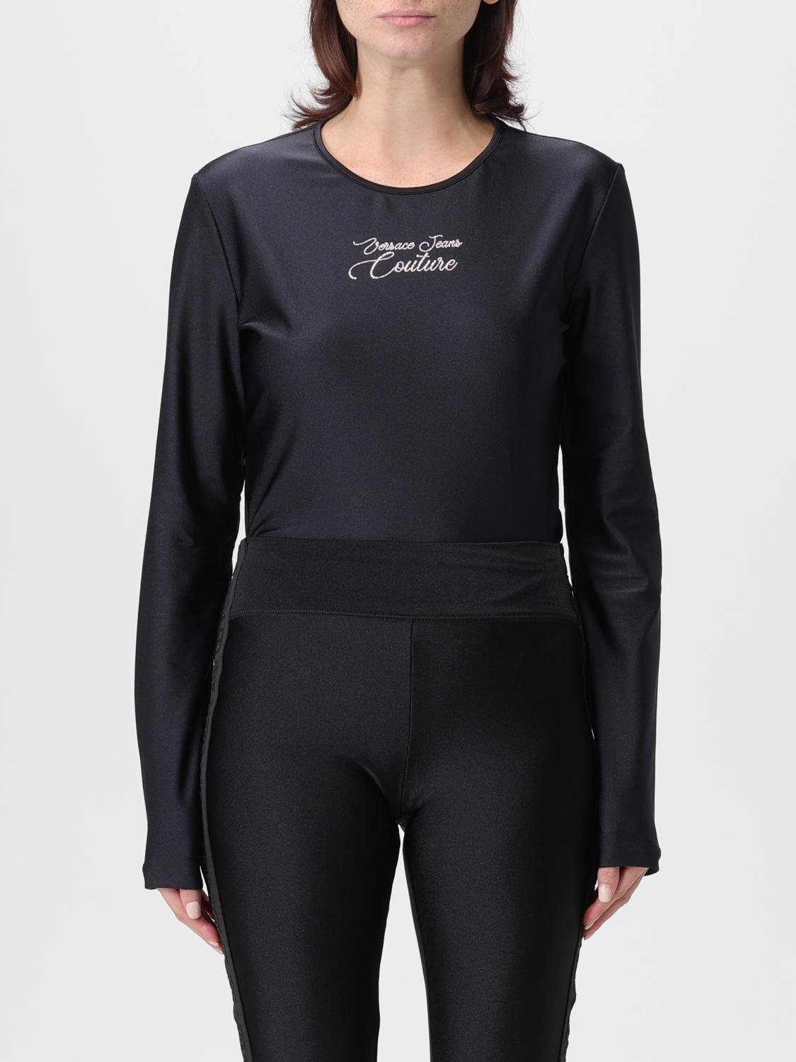 VERSACE JEANS COUTURE Top Woman color Black　VERSACE JEANS COUTURE トップ ウーマン カラー ブラック VERSACE