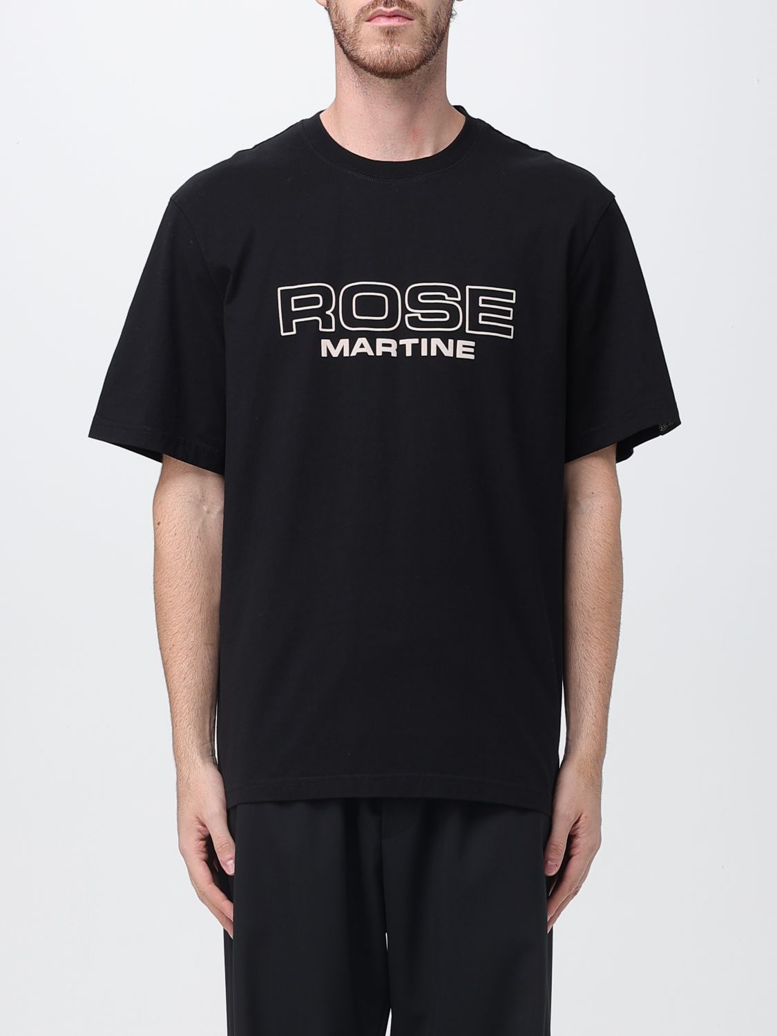 Martine Rose Black Short-sleeve T-shirt With Bold Front Print In Black