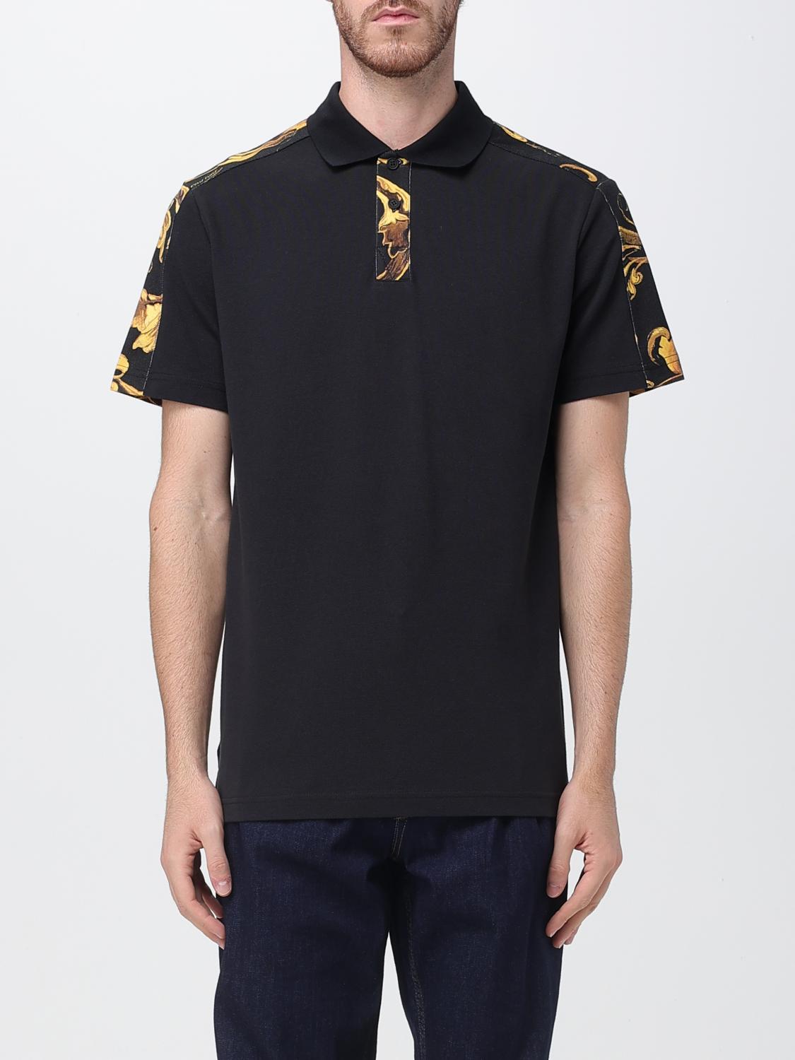VERSACE JEANS COUTURE Polo Shirt Men color Black　VERSACE JEANS COUTURE ポロシャツ メンズ カラー ブラック VERSACE