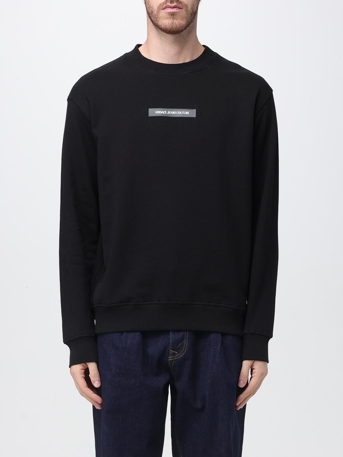 VERSACE VERSACE JEANS COUTURE Sweatshirt Men color Black　VERSACE JEANS COUTURE スウェットシャツ メンズ カラー ブラック