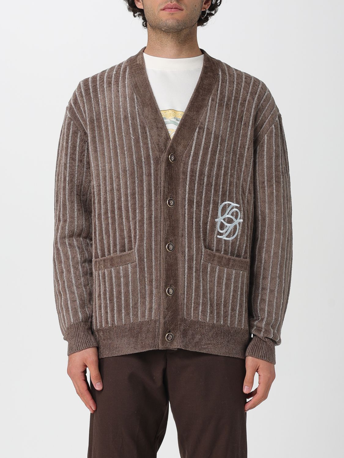 Drôle De Monsieur Drole De Monsieur Striped Cardigan With Logo In Multi