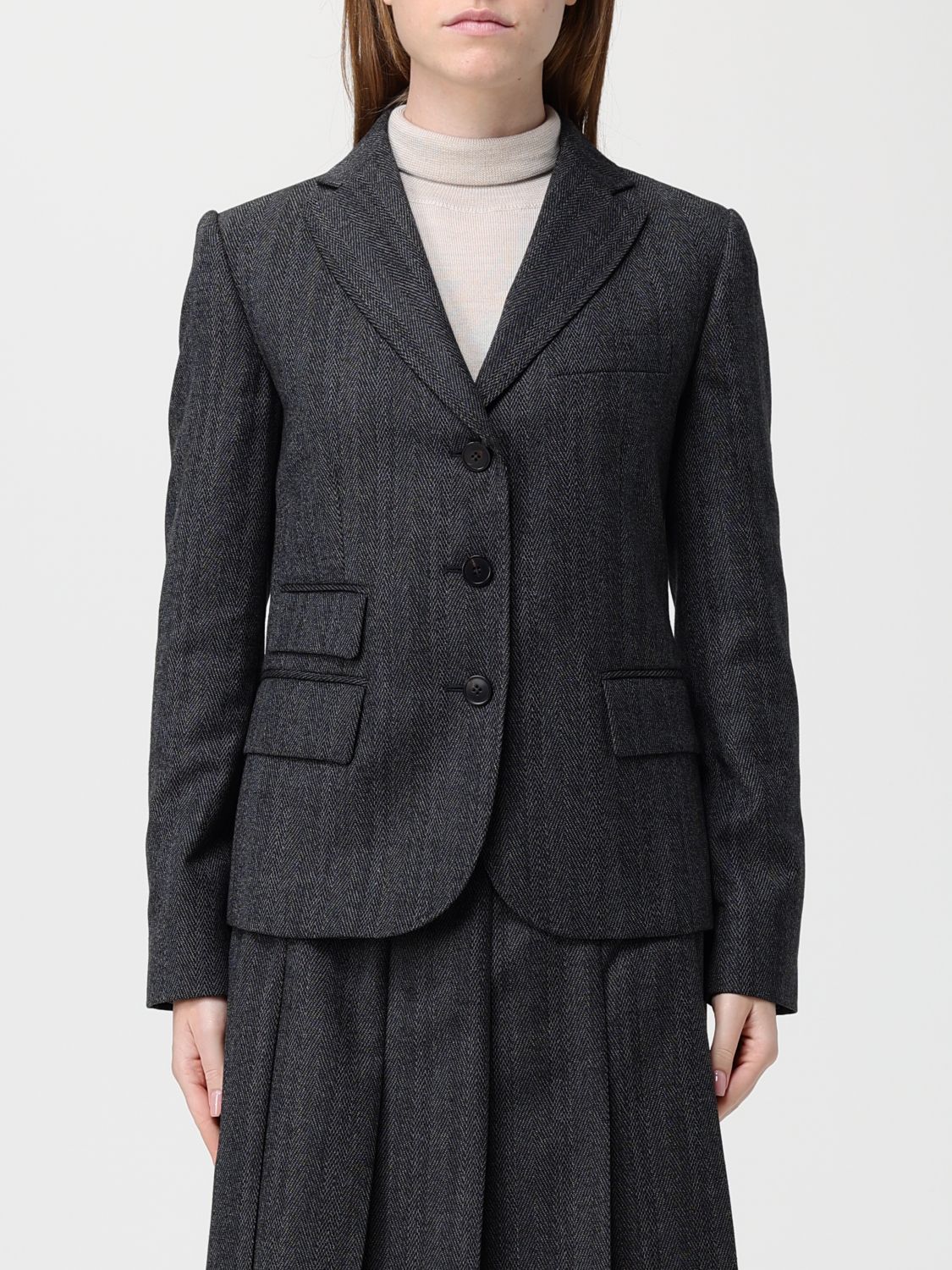 Max Mara Jacket Woman Studio In Gray
