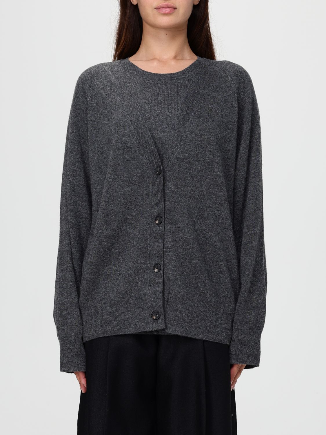 Mm Max Mara Cardigan Woman Color Grey In Gray