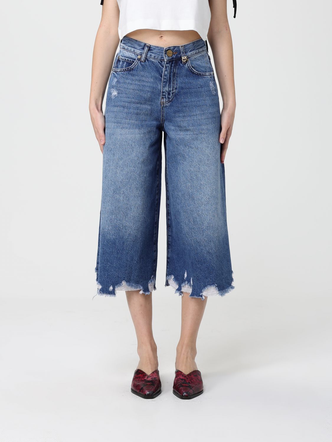 Pinko Frayed Jeans In Blue
