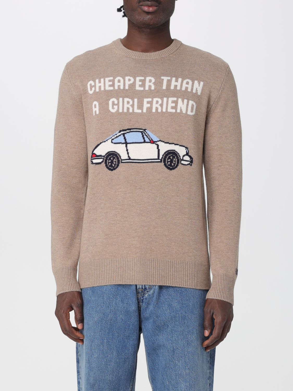 Mc2 Saint Barth Car-graphic Sweater In Neutral