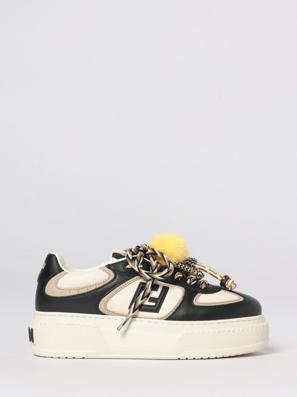 FENDI Sneakers platform Match in pelle