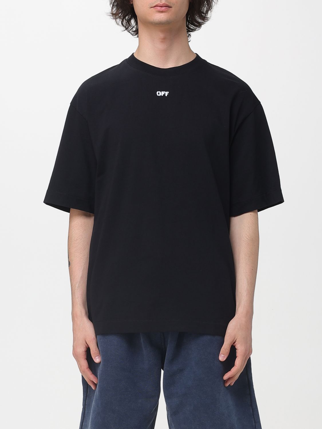Off-White Crew-neck T-shirt in Cotton　オフホワイト クルーネック T シャツ (コットン) Off-White