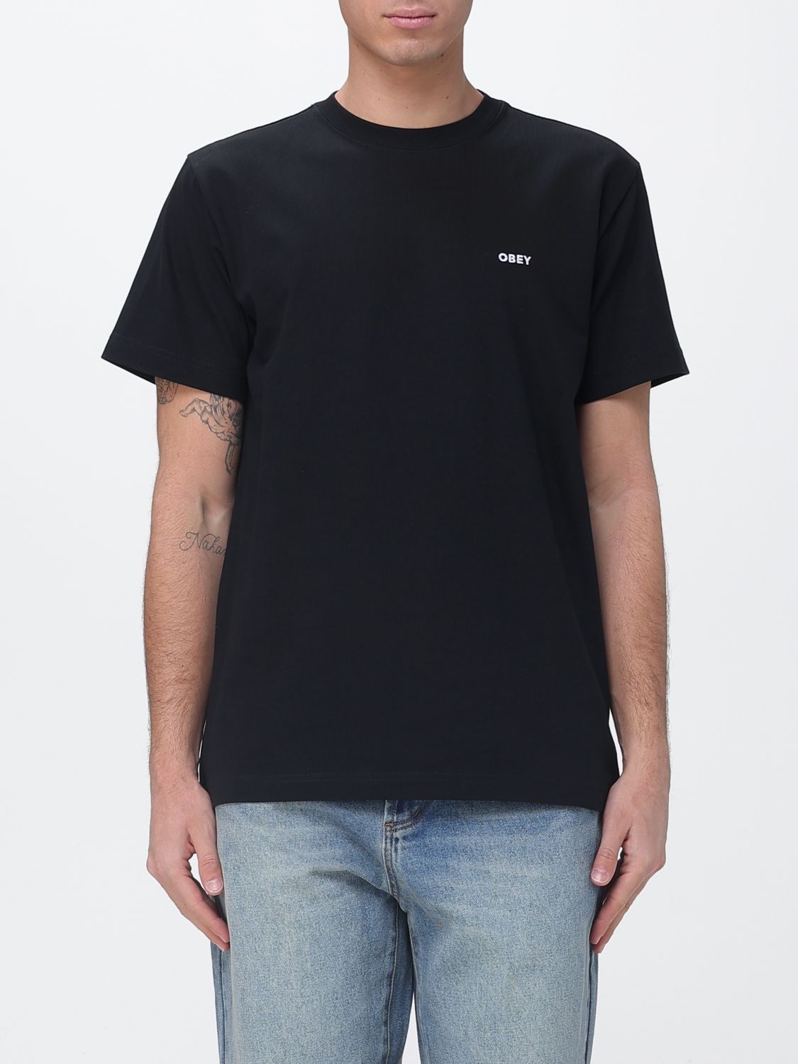Obey Cotton T-Shirt with Logo