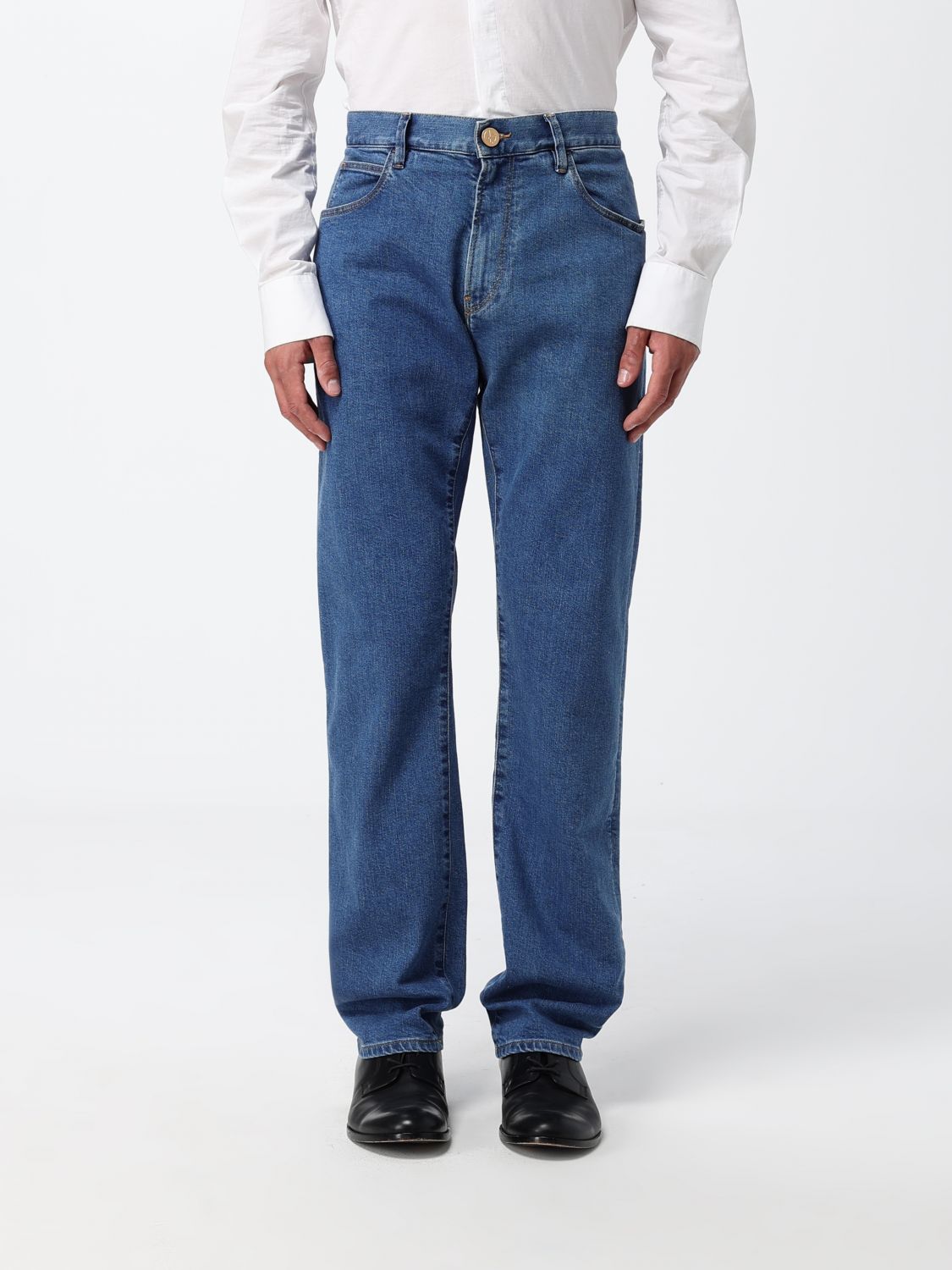 GIORGIO ARMANI Jeans straight a vita alta in denim con vestibilità regular