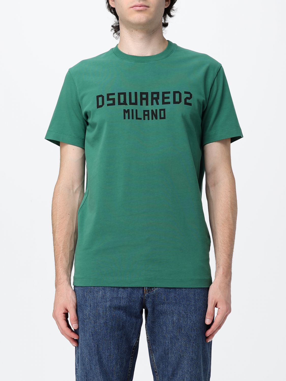 DSQUARED2 Short-Sleeved Cotton T-shirt with Contrasting Logo Print