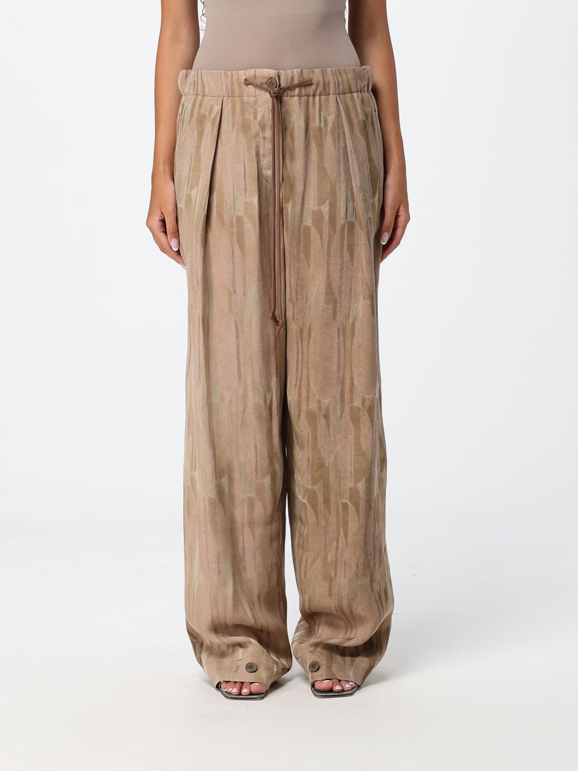 EMPORIO ARMANI Pantaloni palazzo in viscosa con motivo geometrico