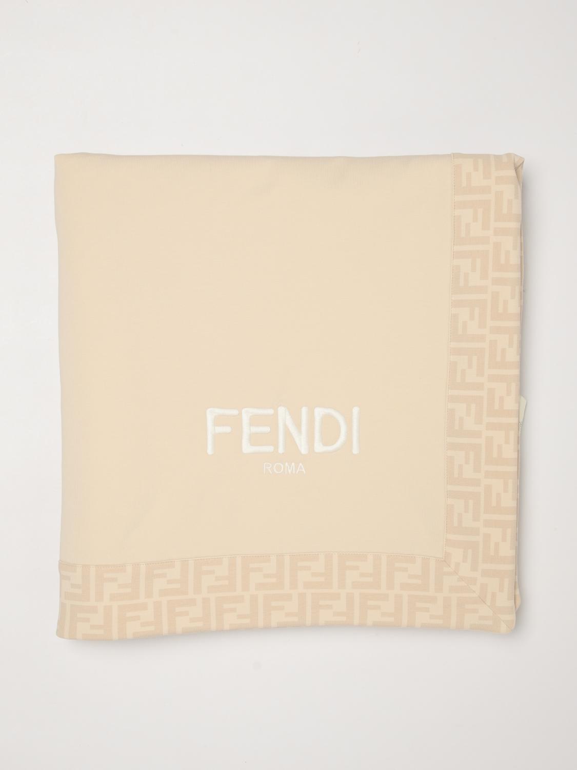 FENDI Baby-Krippendecke aus Baumwolle für Jungen mit Jacquard-FF-Motiv
