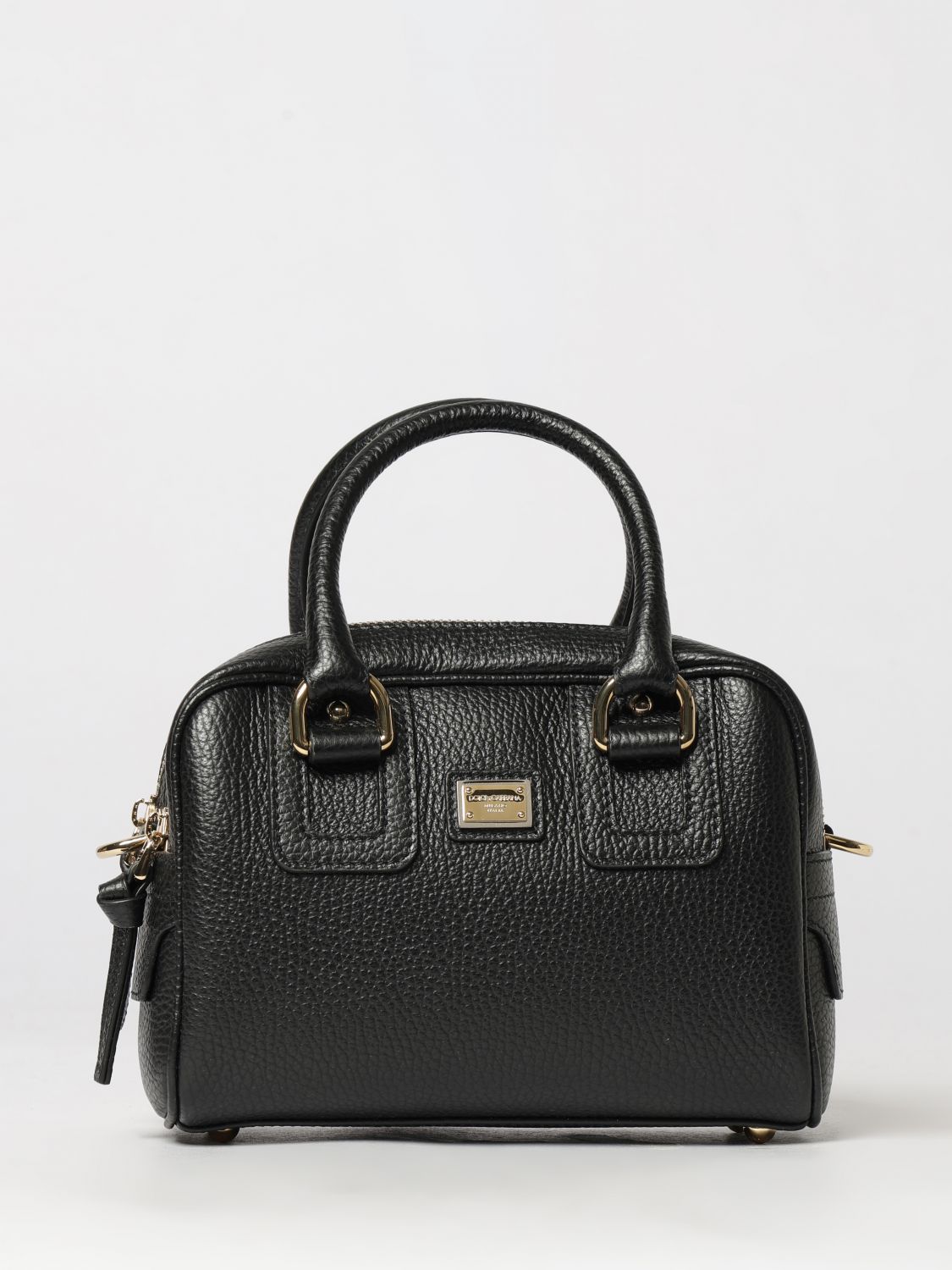 DOLCE & GABBANA Lilly Tartan-Canvas-Handtasche für Mädchen mit Lederdetails